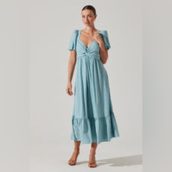 ASTR THE LABEL TWIST BUST TIE BACK MIDI DRESS - Picture 5 of 5